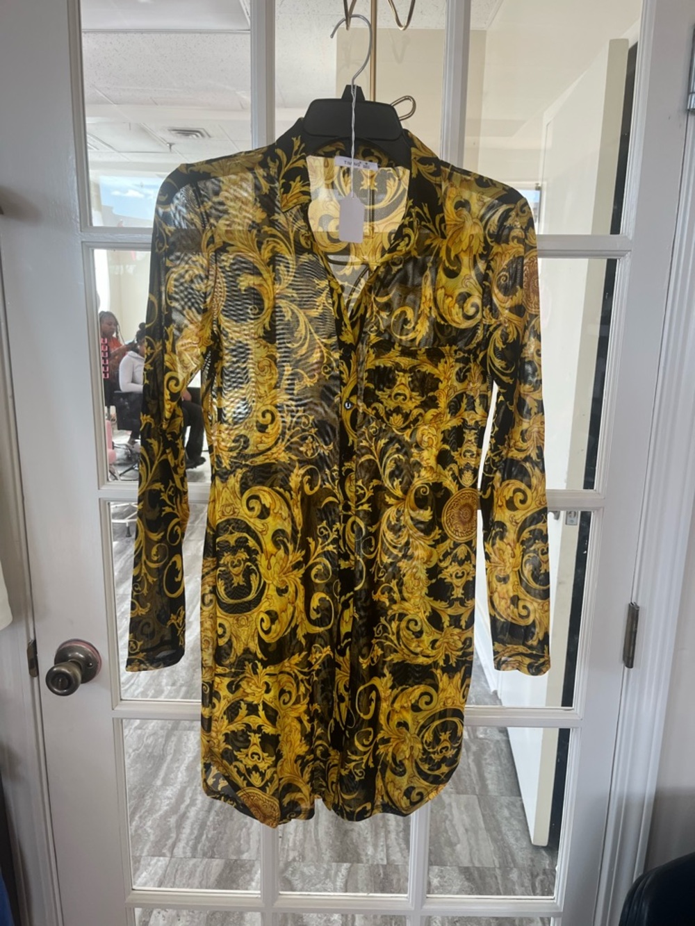 Vintage Black and Gold Long Sleeve Dress